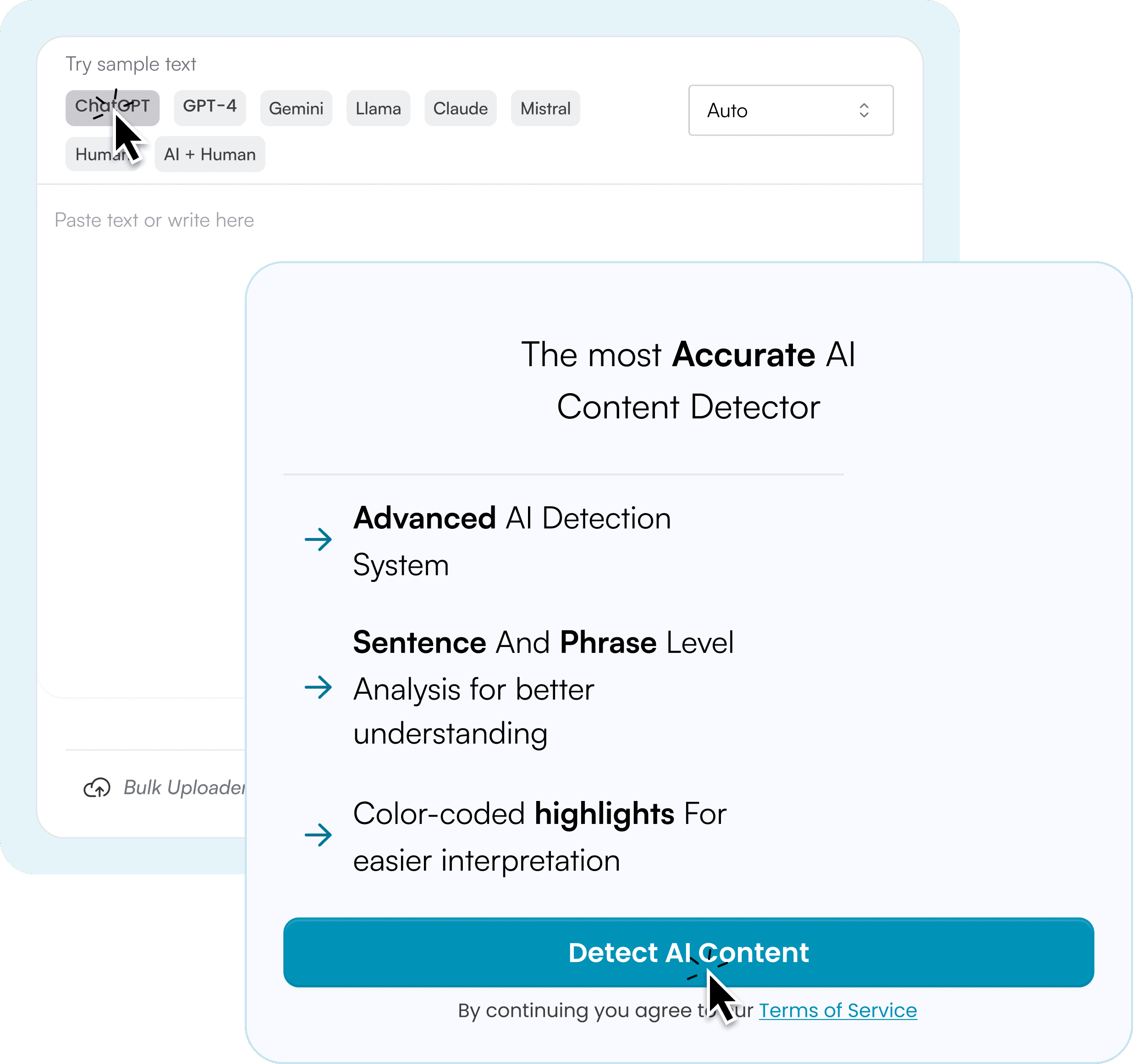 1. Tempel atau Unggah Teks Anda